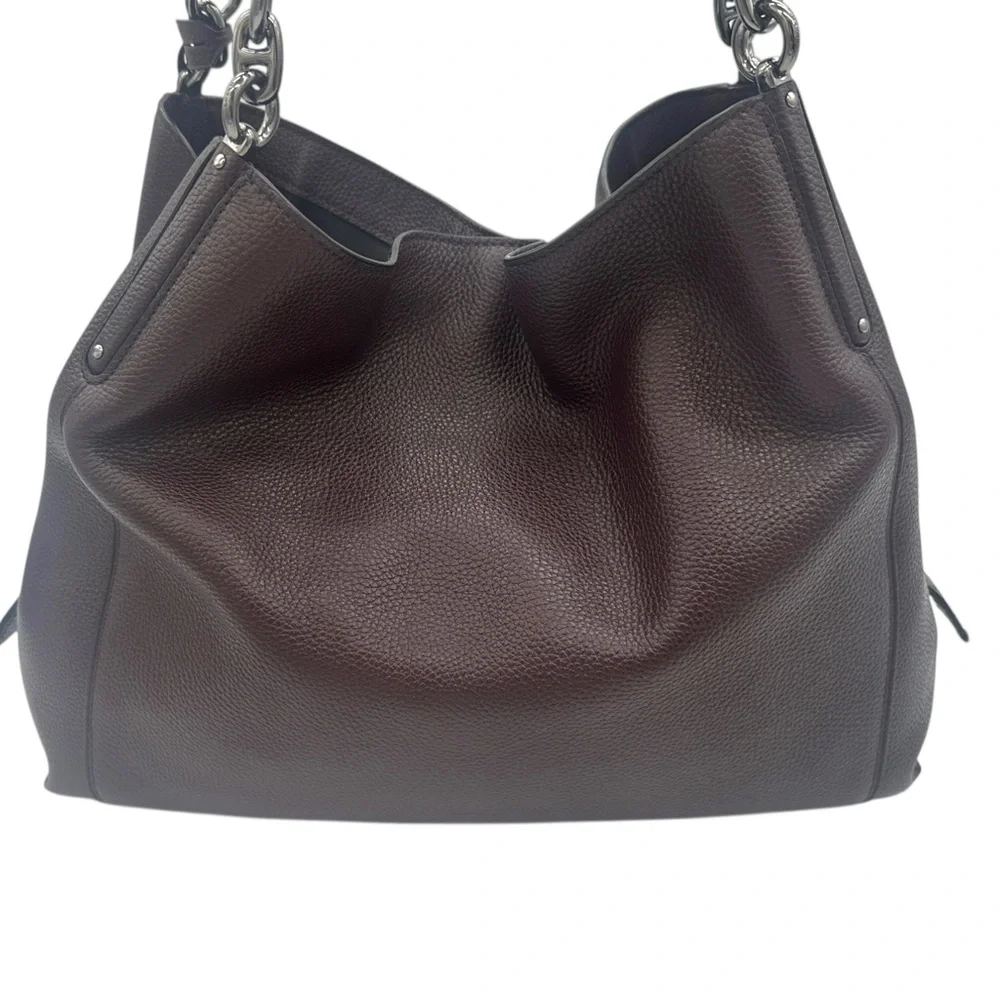 Coach Dalton 31 Satchel Shoulder Bag Oxblood Pebbled Leather 78364 - Picture 3 of 10